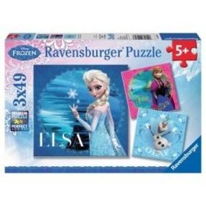 Puzzle frozen elsa anna si olaf 3x49 piese imagine