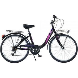 Bicicleta copii 11 ani+, 26 inch, City Summertime Negru, Dino Bikes DB604R04BK imagine