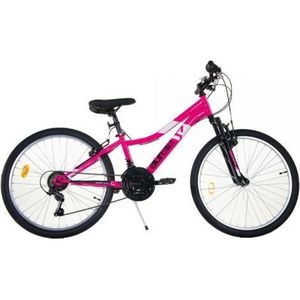 Bicicleta copii 9-12 ani, 24 inch, Mtb Femei Ring Roz, Dino Bikes DB424DS02PI imagine