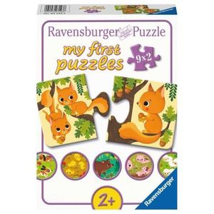 PUZZLE ANIMALE SI PUIUTII LOR, 9x2 PIESE imagine