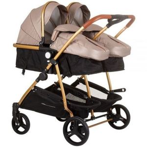 Carucior gemeni Chipolino Duo Smart 2 in 1 golden beige imagine