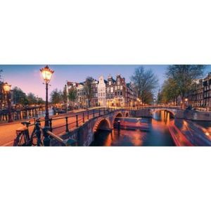 Ravensburger - Puzzle panorama noaptea in Amsterdam 1000 piese design nou imagine