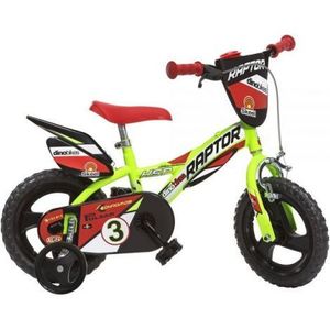 Bicicleta copii 3-5 ani, 12 inch, Raptor Galben, Dino Bikes DB612L03RPYE imagine