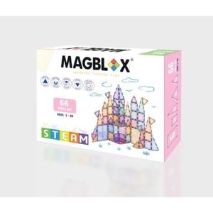 Set magnetic Magblox - 66 piese magnetice de constructie PASTEL transparente imagine