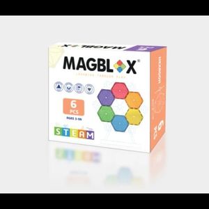 Set magnetic Magblox - 6 piese magnetice hexagon pentru constructie imagine