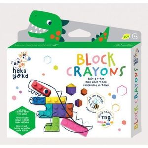 Creioane cerate interconectabile Block Crayons - Dinozaur T-Rex, Haku Yoka imagine