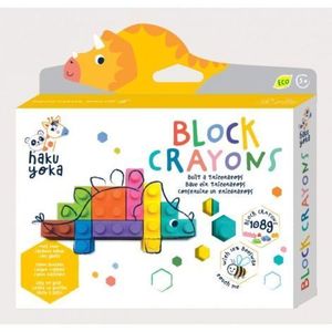 Creioane cerate interconectabile Block Crayons - Dinozaur Triceratops, Haku Yoka imagine