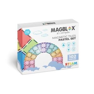 Set magnetic Magblox - 102 piese magnetice de constructie PASTEL transparente imagine