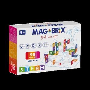 Set magnetic Magblox - 98 piese, circuit cu bile - Magbrix Marble Run imagine