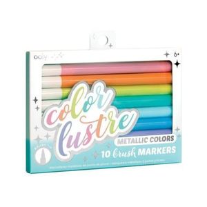 Carioci metalice cu pensula, Color Lustre, set 10 culori imagine