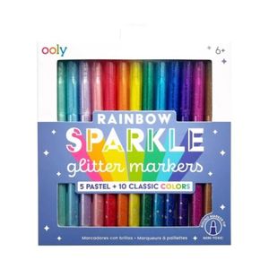 Carioci cu sclipici Rainbow Sparkle, set de 15 culori imagine