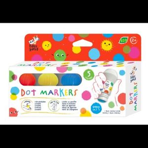 Set 5 carioci lavabile Dot Markers - culori clasice, Haku Yoka imagine