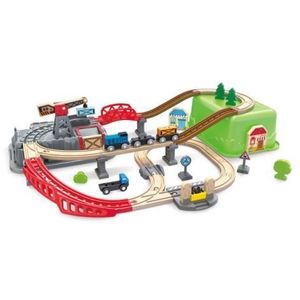 Jucarie din lemn - Set tren constructii (50 piese) imagine