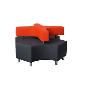 Puf pentru sala de asteptare, relaxare SatX Rosu-Negru, 125 x 125 x 77 cm, sezut 44 cm H, rezistent la foc imagine