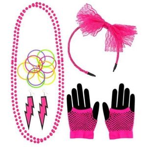 Set accesorii anii 80 roz imagine