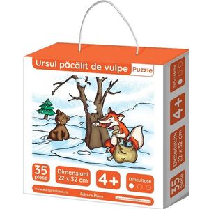 Ursul pacalit de vulpe - puzzle educational 35 piese | Diana imagine