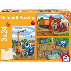 Puzzle 3 x 24 piese - Pe santier | Schmidt imagine