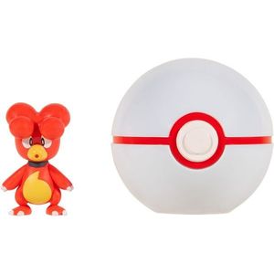 Set 2 figurine - Pokemon Clip 'n' Go: Magby & Premier Ball | Jazwares imagine