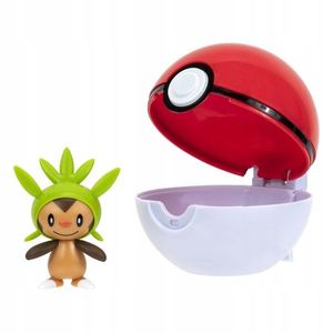 Set 2 figurine - Clip n Go - Pokemon - Chespin & Poke Ball | Jazwares imagine