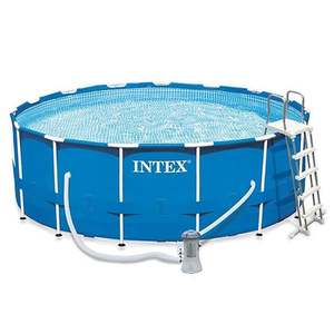 Piscina pentru copii, cu pompa si filtru, diametru 457 cm, Intex Metal Frame imagine