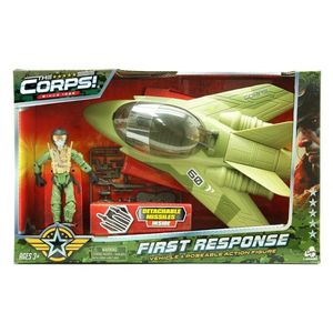 Set avion militar cu figurina, The Corps Universe, Lanard Toys imagine