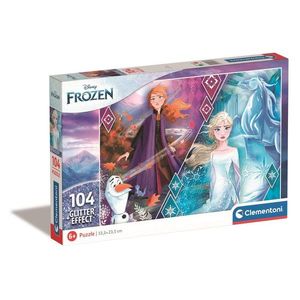 Puzzle cu sclipici Clementoni Disney Frozen, 104 piese imagine