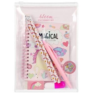 Set de accesorii pentru papetarie Unicorn, Roz imagine