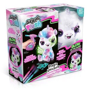 Jucarie de plus de colorat, Airbrush Plush, Glow in the dark, Magic Unicorn imagine