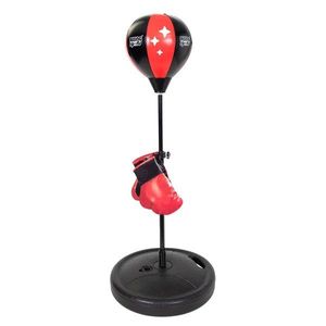 Set de box minge cu stand reglabil si manusi, Rising Sports, 80-110 cm imagine