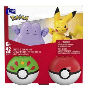 Set de constructie, Mega Pokemon, Pikachu si Ditto, JCT43 imagine