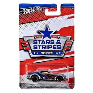 Masinuta metalica, Hot Wheels, Stars Stripes, 2018 Dodge Challenger SRT Demon, HRW64 imagine