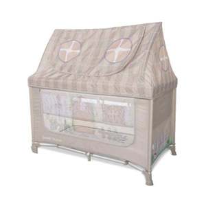 Patut pliabil, Lorelli Sweet Home, 2 nivele, acoperis detasabil cu plasa de insecte, Beige imagine