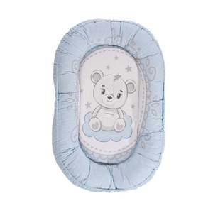 Baby nest, bumbac ranforce, Lorelli Little Bear, 92 x 58 cm, Blue imagine