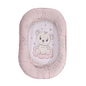 Baby nest, bumbac ranforce, Lorelli Little Bear, 92 x 58 cm, Pink imagine