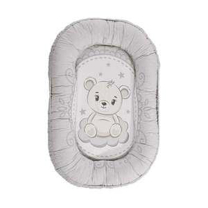 Baby nest, bumbac ranforce, Lorelli Little Bear, 92 x 58 cm, Grey imagine