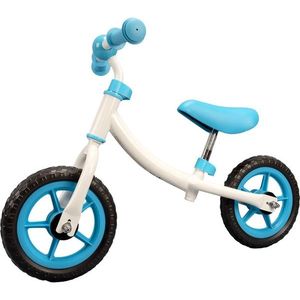 Bicicleta fara pedale, Action One, Baby Bliss, cu cadru reversibil si stickere incluse, 10 inch, Alb imagine