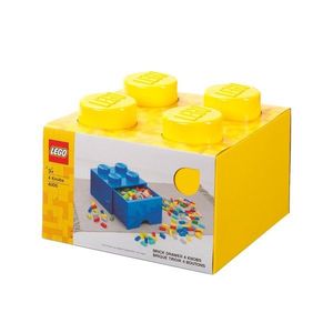 Cutie depozitare Lego, cu 4 pini, Galben imagine