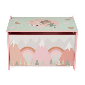 Organizator jucarii / mobilier camera copilului Pink Forest, U-grow, 60x40x37 cm, lemn, roz imagine