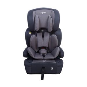 Scaun auto/inaltator cu isofix R129, I-Size, U-grow, 76-150 cm (15 luni-12 ani), HDPE/tesatura tricotata din poliester, gri imagine