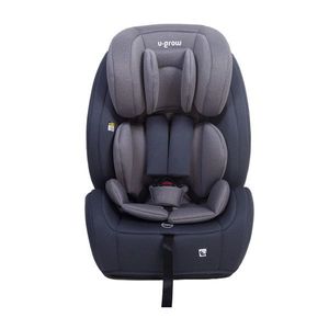 Scaun auto cu isofix si top tether R129, I-Size, U-grow, 76-150 cm (15 luni-12 ani), HDPE/tesatura tricotata din poliester, gri imagine