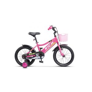 Bicicleta pentru copii Rich bike R1605A RozAlb, roti 16 inch, frana fata V-Brake, frana spate tambur, roti ajutatoare , greutate suportata 60 kg, inaltime utilizator 100-115 cm imagine