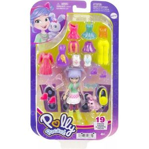Mini papusa cu animalut si haine de schimb Polly Pocket, HKV94 imagine