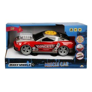 Masina cu sunete si lumini, Muscle Car, Maxx Wheels, Rosu imagine