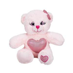 Ursulet de plus colorat, Puffy Friends, Roz deschis, 26 cm imagine