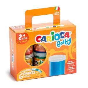 Set 6 cutii acuarele, Carioca, Baby Finger Paint, 80 ml imagine