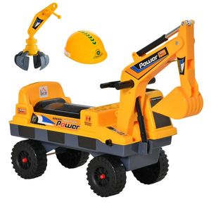 Buldozer excavator HOMCOM, jucarie 2 in 1, 90x28x58cm galben | Aosom Romania imagine