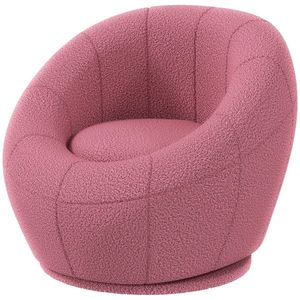 HOMCOM Fotoliu Modern Rotund pentru Copii, Fotoliu de Pluș cu Căptușeală Groasă, 60x56x48 cm, Roz | Aosom Romania imagine