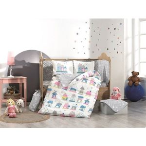 Lenjerie de pat pentru copii 4 piese, Felix - Pink, Hobby, Bumbac Poplin imagine