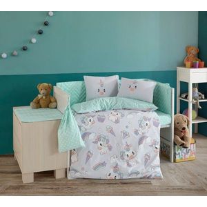Lenjerie de pat pentru copii 4 piese, Mila - Grey, Hobby, Bumbac Poplin imagine