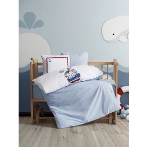 Lenjerie de pat pentru copii, Miniyo - Blue, Cotton Box, Bumbac imagine